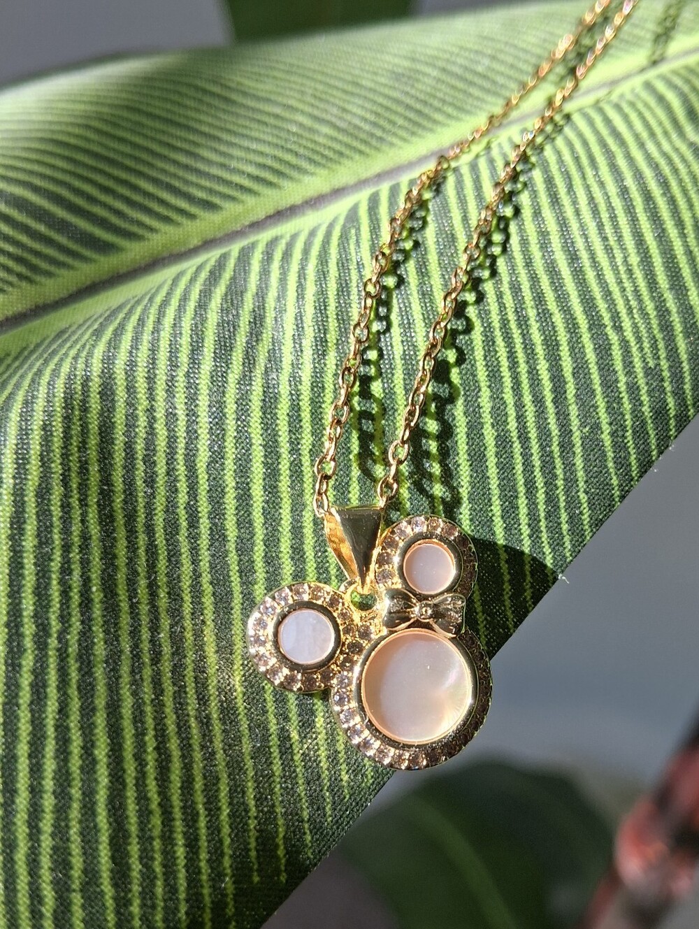 Gold-Tone Mouse Pendant Stainless Steel Necklace - Picture 2 of 9